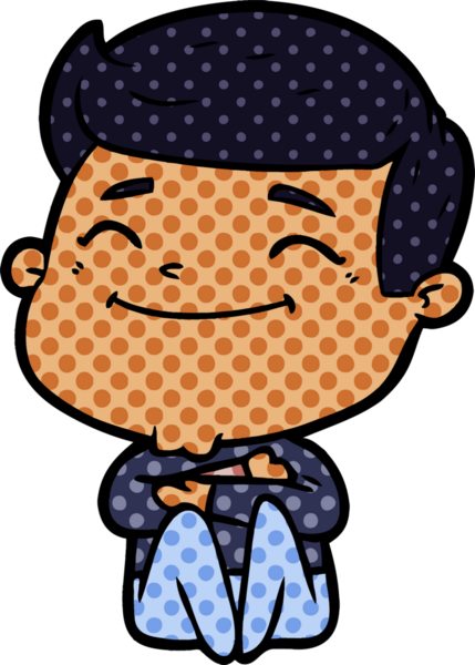 Bir insan tarafından çizilmiş mutlu çizgi film adamı.