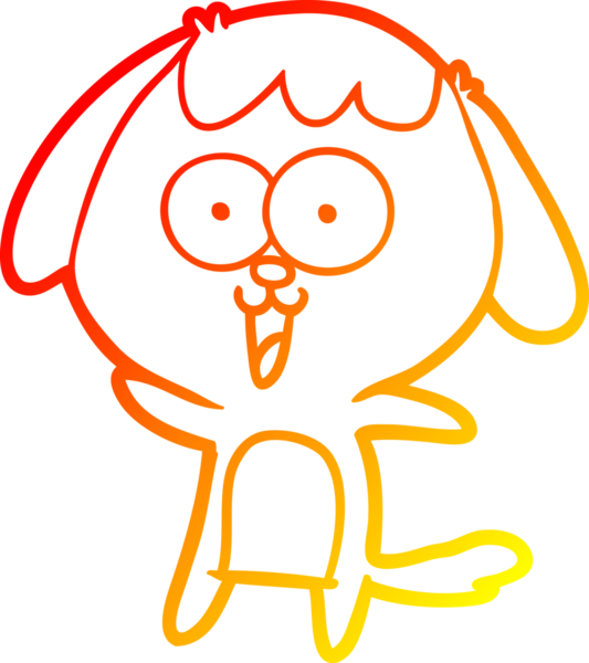 Bir insan tarafından çizilmiş sevimli bir köpeğin sıcak çizgi çizgisi.