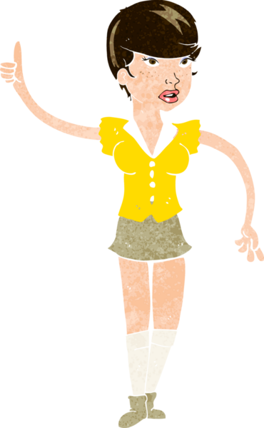 Bir insan tarafından çizilmiş sorular soran güzel bir kız.