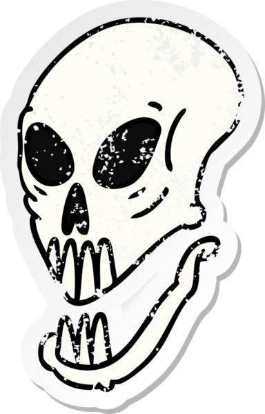 Bir insan tarafından çizilmiş bir kafatası karalaması.