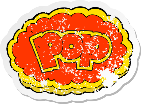 Bir insan tarafından çizilmiş POP sembolünün gerilimli retro yapıştırması