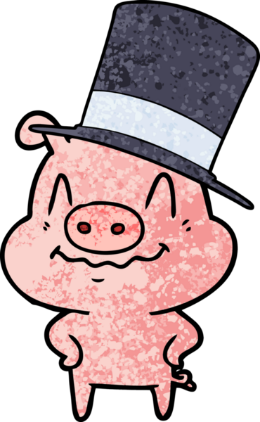 Bir insan tarafından çizilmiş zengin domuz çizgi filmi.