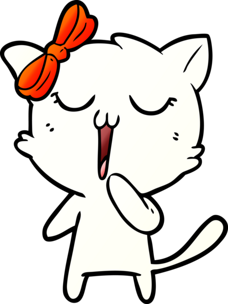 Bir insan tarafından çizilmiş çizgi film kedisi.