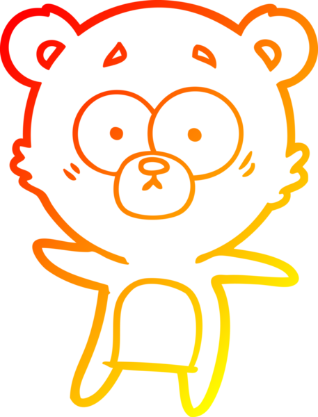 Bir insan tarafından çizilen kaygılı ayı karikatürünün sıcak çizgi çizimi