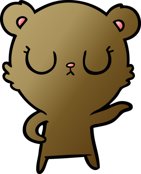 Bir insan tarafından çizilmiş barışçıl çizgi film ayısı.