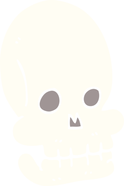 Bir insan tarafından çizilmiş komik kafatası.