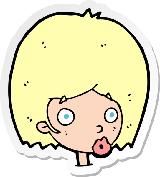 Bir insan tarafından çizilmiş bir karikatür çıkartması.