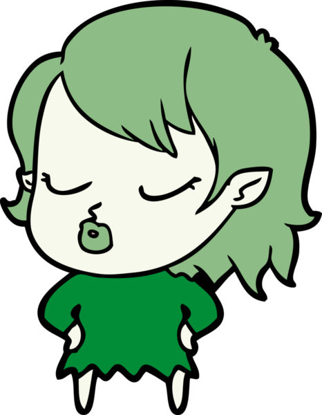 Bir insan tarafından çizilmiş şirin vampir kız çizgi filmi.