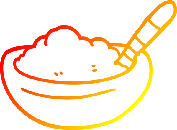 Bir insan tarafından çizilmiş patates püresinin çizgi film çizimi.