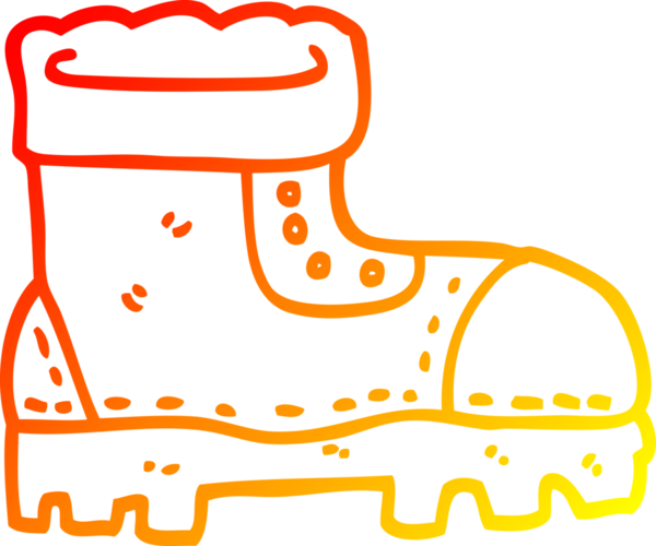 Bir insan tarafından çizilmiş bir çizginin sıcak gradyan çizimi