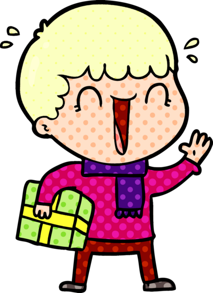 Bir insan tarafından çizilmiş, gülen karikatür adamı.