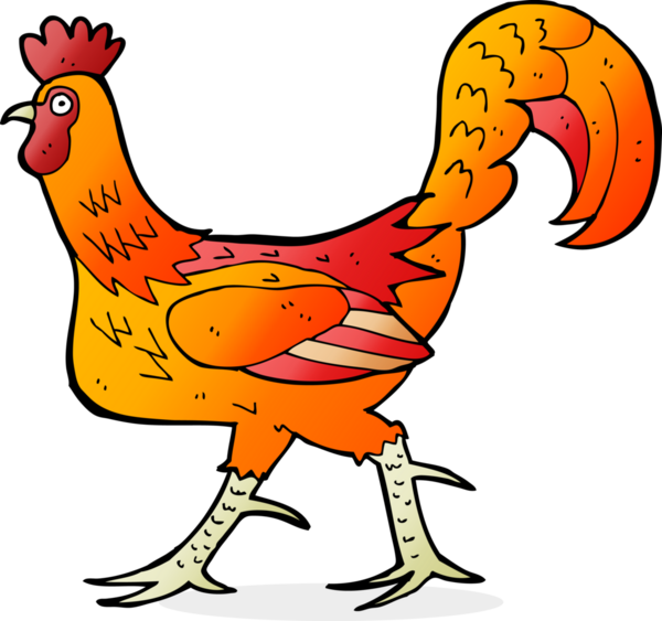 Bir insan tarafından çizilmiş bir horoz resmi.