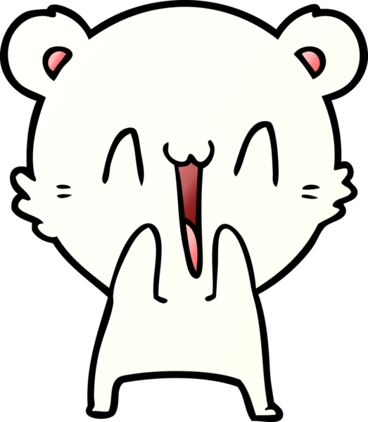 Bir insan tarafından çizilmiş mutlu kutup ayısı karikatürü