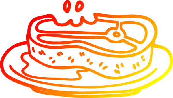 Bir insan tarafından çizilmiş nadir bir bifteğin sıcak çizgi çizimi.