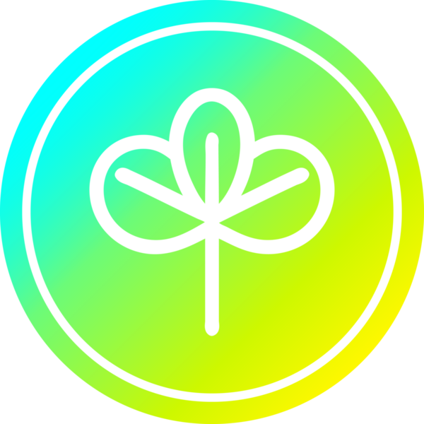 Bir insan tarafından çizilmiş doğal yaprak dairesel simgesi.