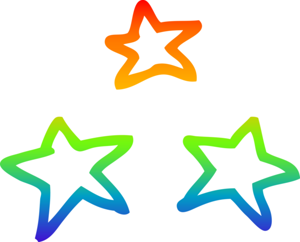 gökkuşağı gradyanı çizimi bir insan tarafından çizilmiş çizgi film yıldızları