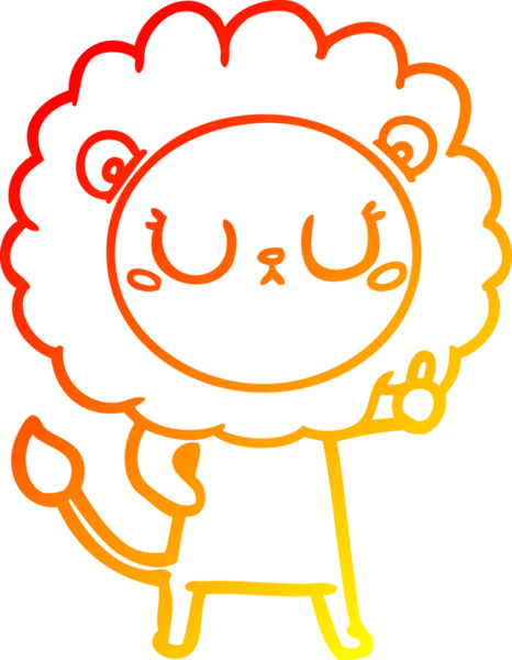 Bir insan tarafından çizilmiş karikatür aslanının sıcak çizgi çizimi