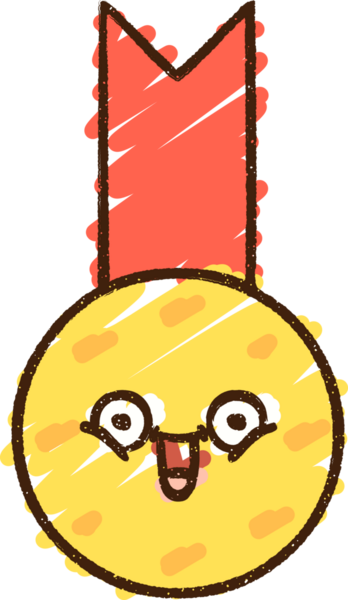 Bir insan tarafından çizilen Altın Madalya Tebeşiri