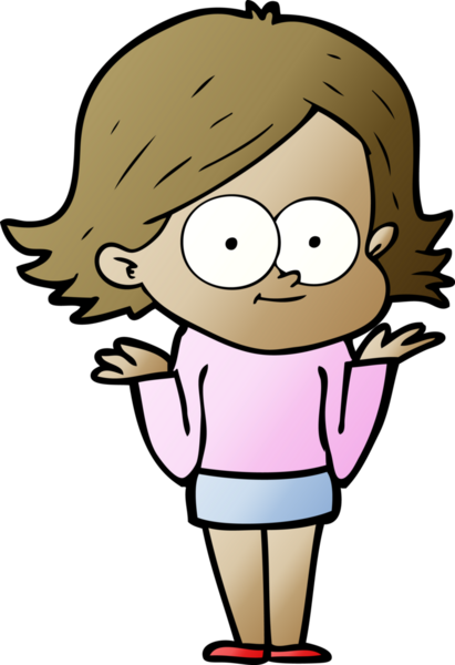 Bir insan tarafından çizilmiş mutlu çizgi film kızı.