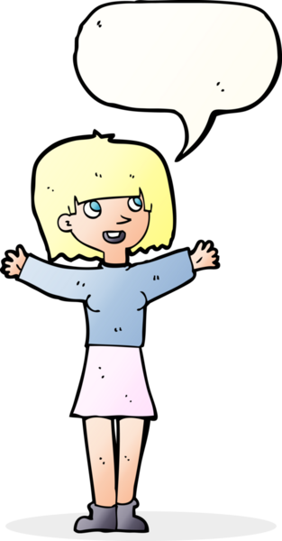 Bir insan tarafından çizilmiş konuşma balonu olan heyecanlı bir karikatür.