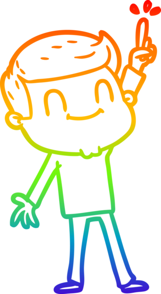 Bir insan tarafından çizilmiş gökkuşağı gradyan çizgi çizimi.