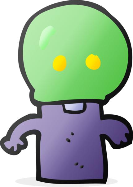 Bir insan tarafından çizilmiş küçük uzaylı karikatürü.