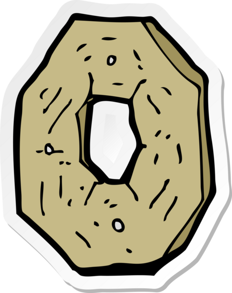 Bir insan tarafından çizilmiş ahşap bir karikatür çıkartması.