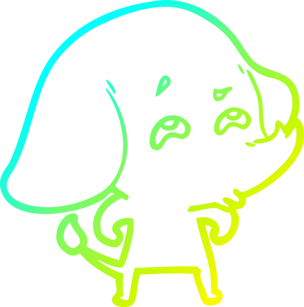 Bir insanın çizdiği karikatür fili çizimi.