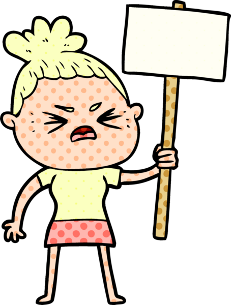 Bir insan tarafından çizilmiş kızgın bir kadın.