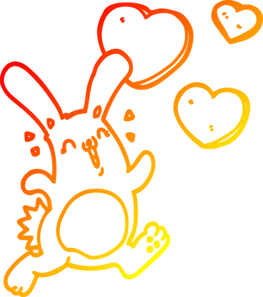 Bir insan tarafından çizilmiş çizgi film tavşanının sıcak çizgi çizimi