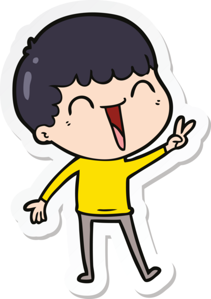 Bir insan tarafından çizilmiş mutlu bir adamın çıkartması.