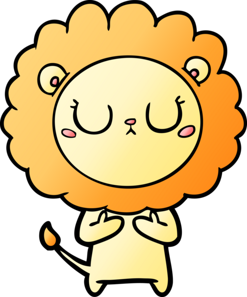 Bir insan tarafından çizilmiş çizgi film aslanı.