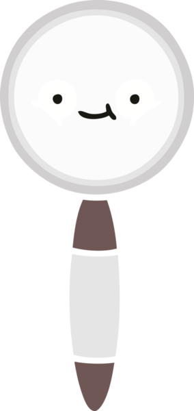 Bir insanın çizdiği büyüteçin düz renkli retro karikatürü