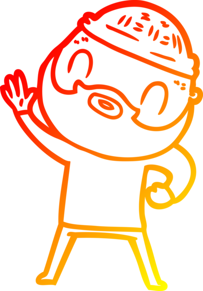 Bir insan tarafından çizilmiş sakallı bir adamın sıcak çizgi çizimi.