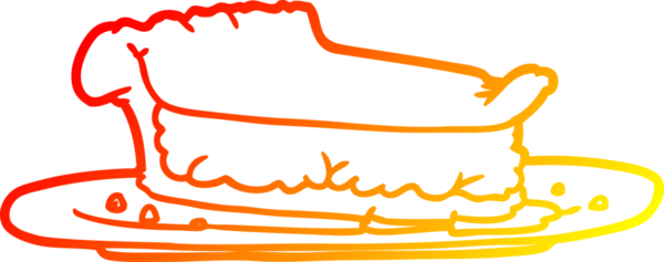 Bir insan tarafından çizilmiş bir karikatür et pastasının sıcak gradyan çizimi