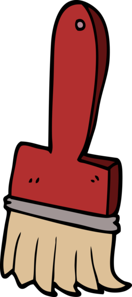 Bir insan tarafından çizilmiş karalama boya fırçası.