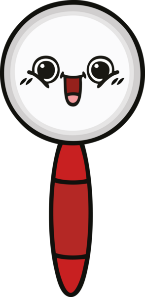 Bir insan tarafından çizilmiş bir büyüteç karikatürü.