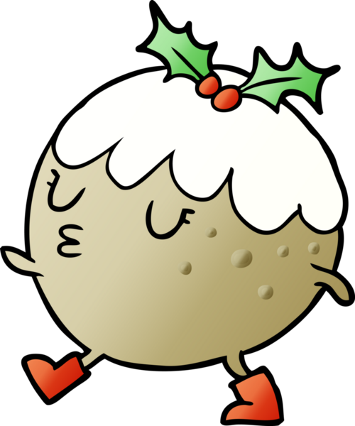 Bir insan tarafından çizilmiş noel pudingi.