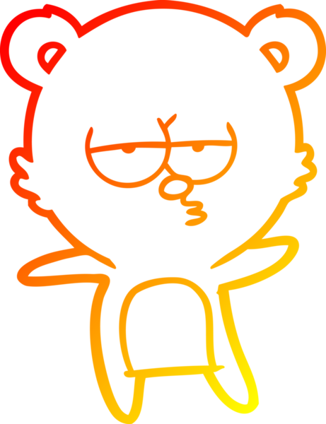 Bir insan tarafından çizilmiş, sıkılmış bir ayı çizgi filminin sıcak gradyanı.