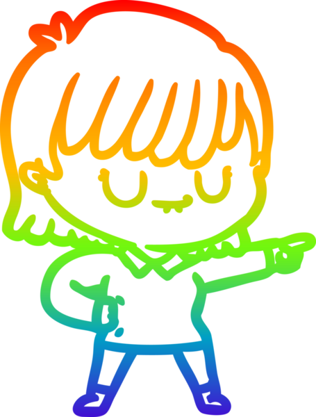 gökkuşağı gradyan çizimi bir insan tarafından çizilmiş bir karikatür kadın