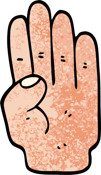 Bir insan tarafından çizilmiş grunge desenli karikatür el.