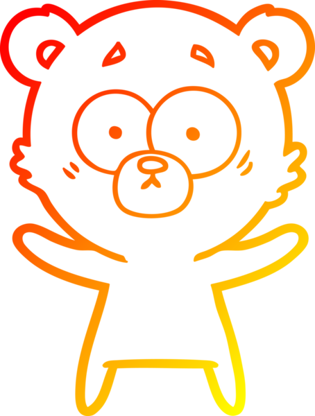 Bir insan tarafından çizilmiş bir ayı çizgi filminin sıcak gradyan çizimi