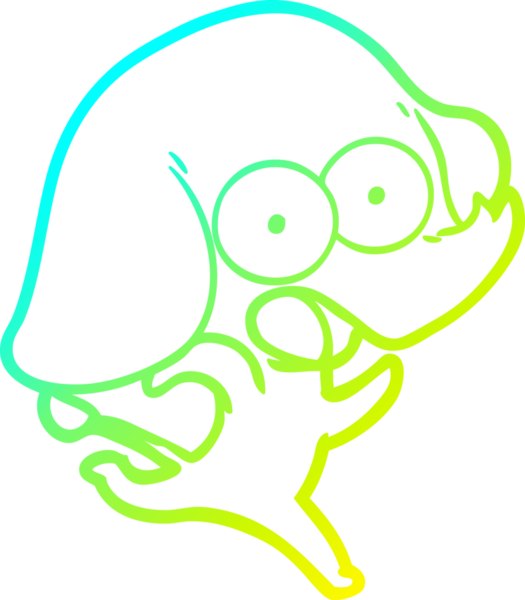 Bir insan tarafından çizilmiş şirin bir filin soğuk gradyan çizgisi