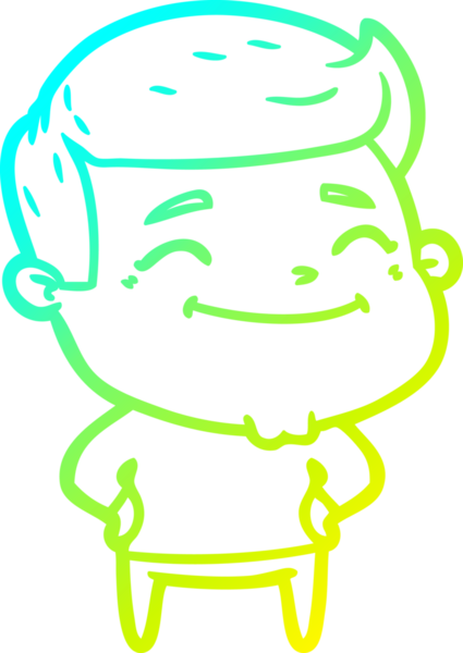 Bir insan tarafından çizilmiş mutlu bir çizgi film karakteri çizimi.