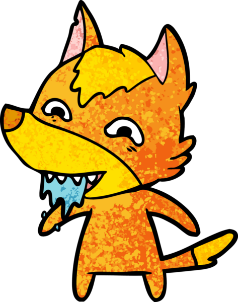 Bir insan tarafından çizilmiş tilki çizgi film karakteri