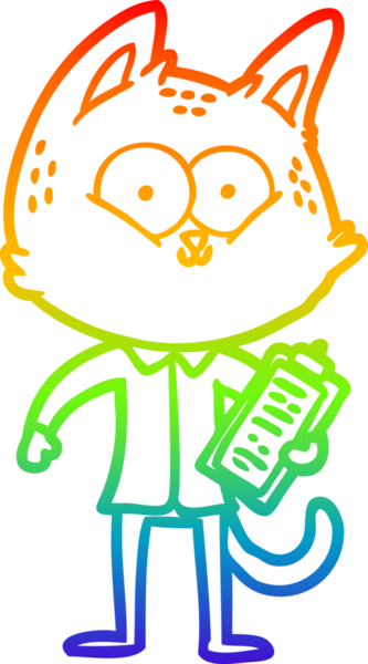 gökkuşağı gradyan çizgi çizimi Bir insan tarafından çizilmiş pano ile bir çizgi kedi