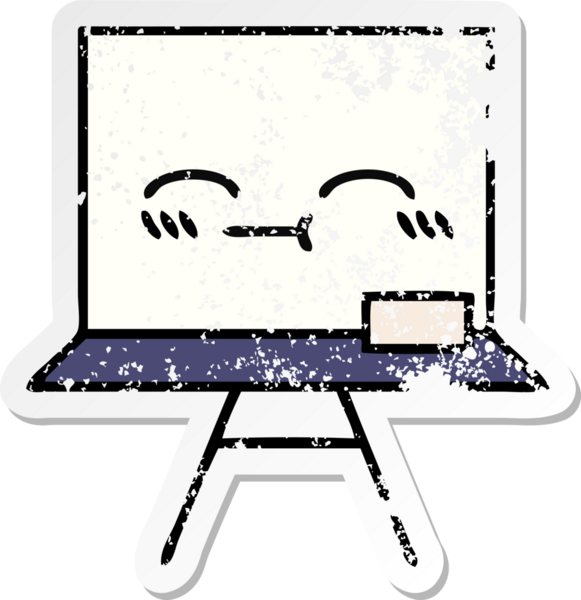 Bir insan tarafından çizilmiş beyaz bir karikatür çıkartması.