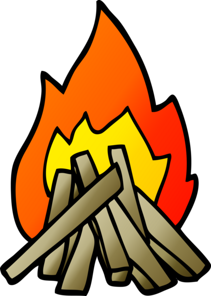 Bir insan tarafından çizilmiş karalama kampı ateşi.