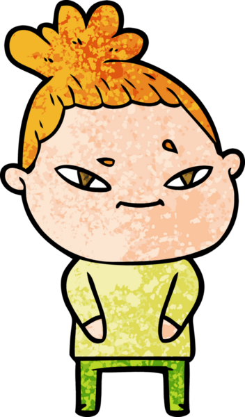 Bir insan tarafından çizilmiş karikatür kadın.