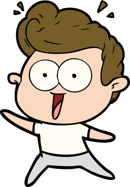 Bir insan tarafından çizilmiş heyecanlı bir çizgi film.